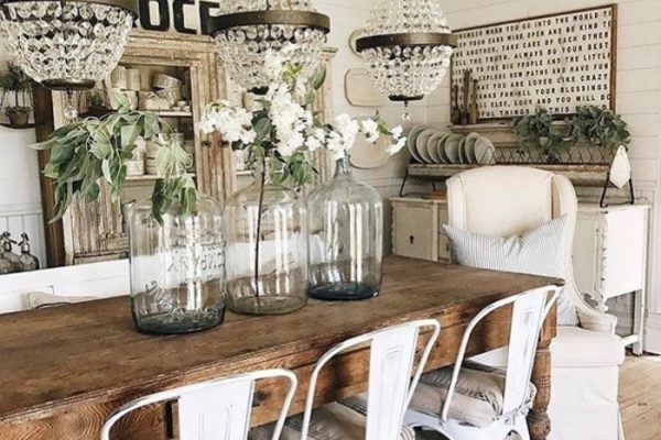 Desain ruang makan shabby chic