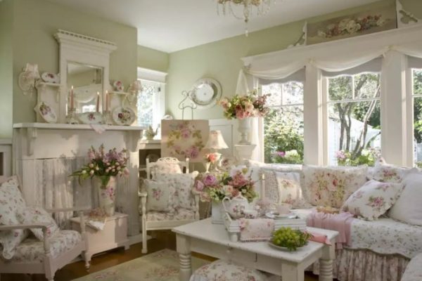 Desain ruang salon shabby chic